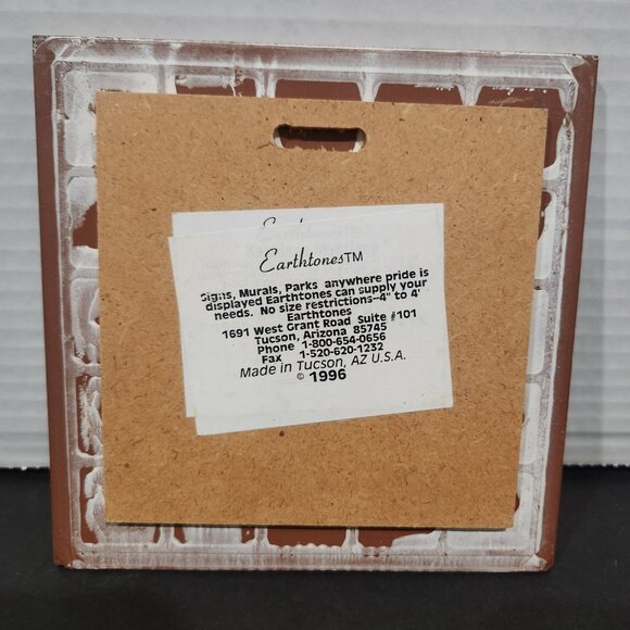 Vintage Earthtones Southwestern Native American Ceramic Tile Trivet 1996 - Picture 3 of 4